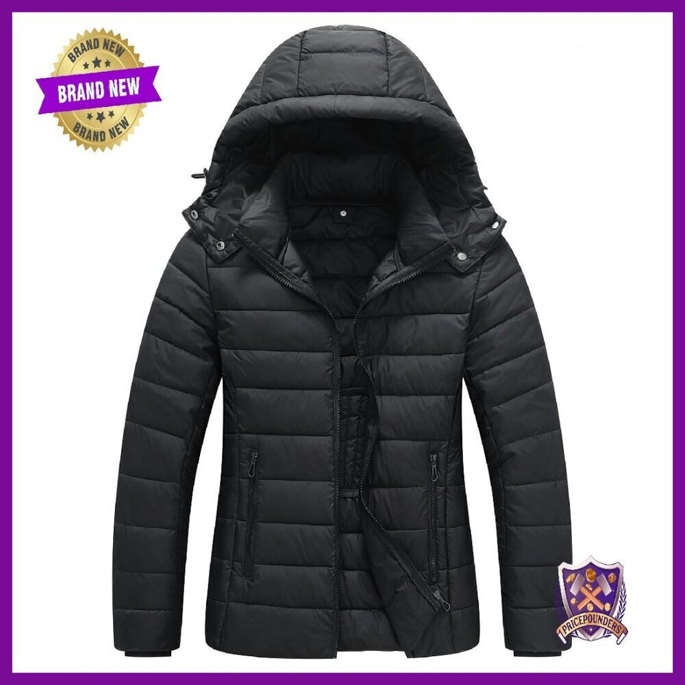 Women's Lightweight Waterproof Puffer Jacket Detachable Hood Winter Coat